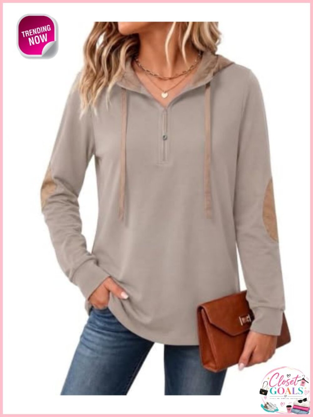 Vivilli Women's Quilted Hoodie Quarter Zip Pullover Sweatshirt